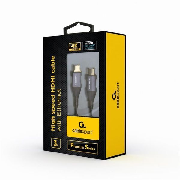 Кабель Cablexpert HDMI - HDMI V 2.0 (M/M), 3 м, чорний/сірий (CCBP-HDMI-3M) коробка 273436 фото