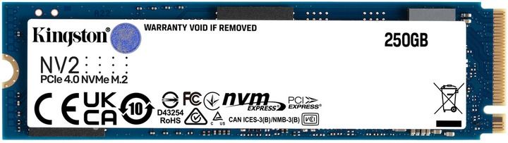 Накопичувач SSD 250GB M.2 NVMe Kingston NV2 M.2 2280 PCIe Gen4.0 x4 (SNV2S/250G) 428251 фото