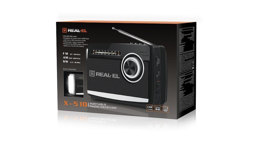 Радіоприймач REAL-EL X-510 Black 453563 фото