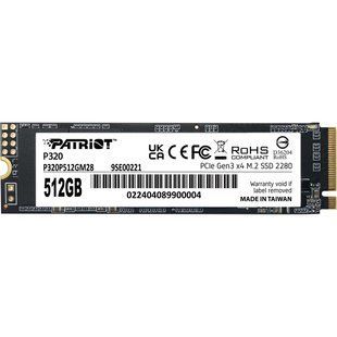 Накопичувач SSD 512GB Patriot P320 M.2 2280 PCIe 3.0 x4 NVMe 3D NAND (P320P512GM28) 512997 фото