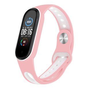 Ремінець BeCover Sport Style для Xiaomi Mi Smart Band 5/Mi Smart Band 6/Mi Smart Band 7 Pink-White (705173) 324383 фото