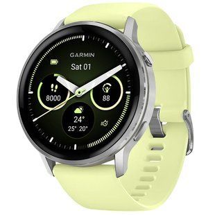 Смарт-годинник Garmin Venu 4 45mm Silver Bezel with Citron Silicone Band (010-03014-02) 596050 фото