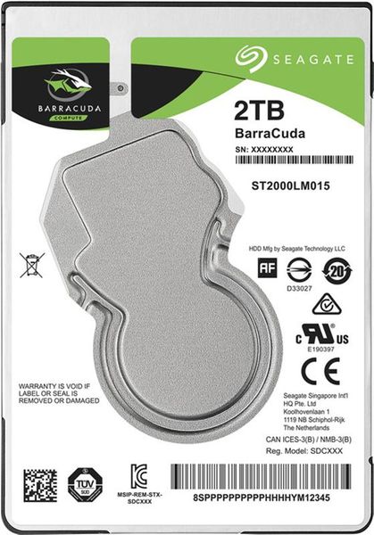 Накопичувач HDD 2.5" SATA 2.0TB Seagate BarraCuda 5400rpm 128MB (ST2000LM015) 161448 фото