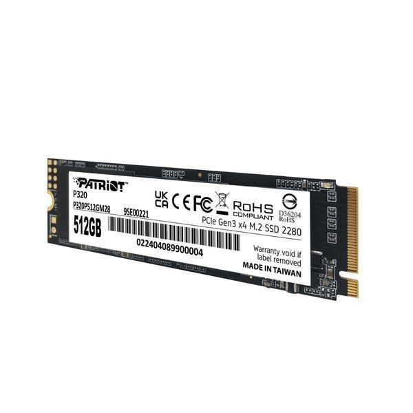 Накопичувач SSD 512GB Patriot P320 M.2 2280 PCIe 3.0 x4 NVMe 3D NAND (P320P512GM28) 512997 фото