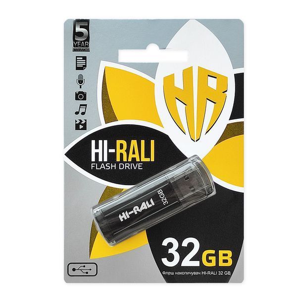 Флеш-накопичувач USB 32GB Hi-Rali Stark Series Black (HI-32GBSTBK) 305107 фото