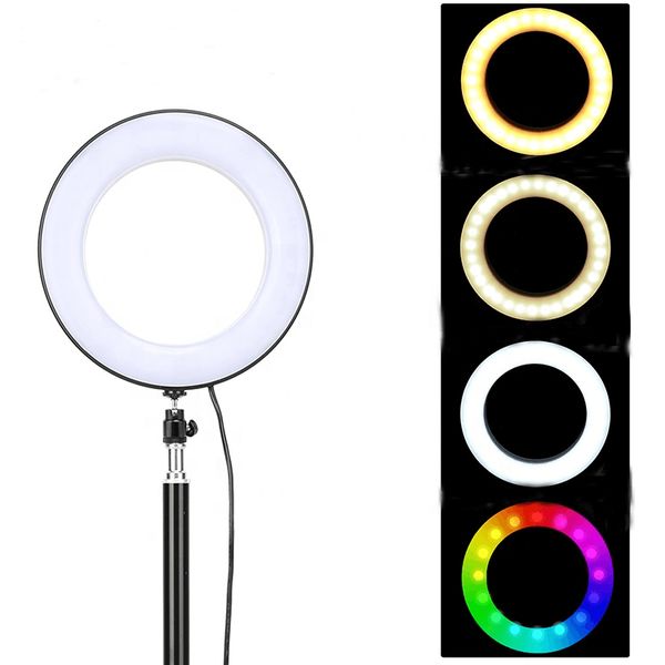 Кільцева USB RGB LED-лампа Zomei RGB108 8" + штатив 0.45 м (RGB108) 508526 фото