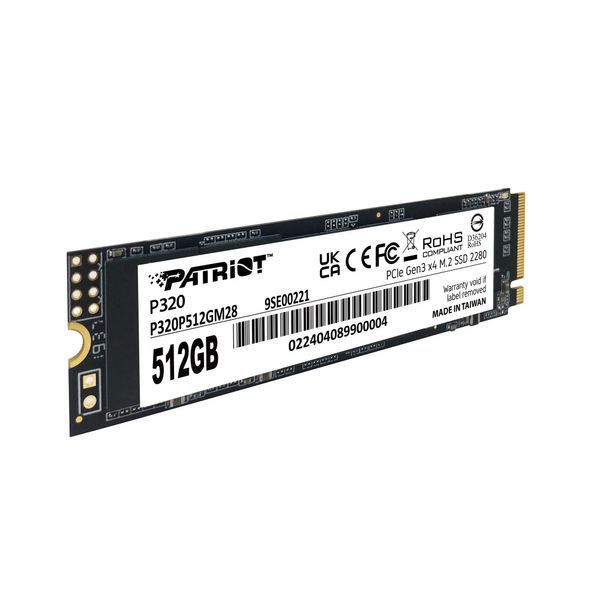 Накопичувач SSD 512GB Patriot P320 M.2 2280 PCIe 3.0 x4 NVMe 3D NAND (P320P512GM28) 512997 фото