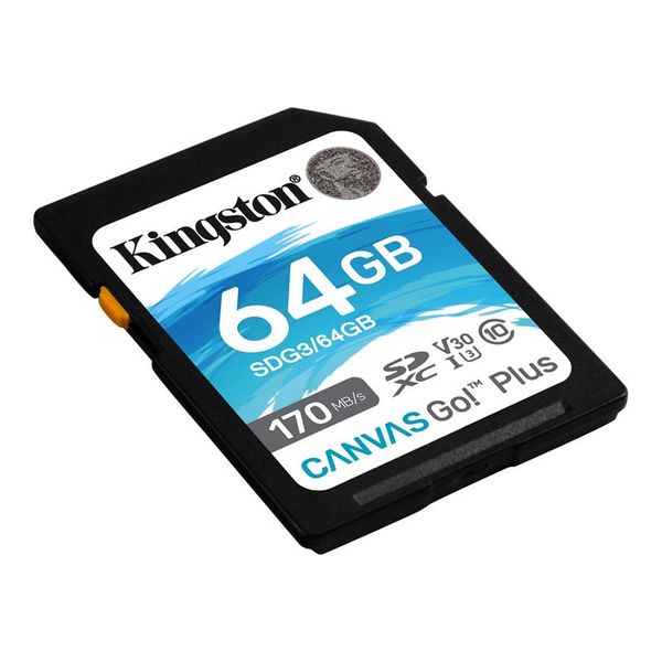 Карта пам`ятi SDXC 64GB UHS-I/U3 Class 10 Kingston Canvas Go! Plus R170/W70MB/s (SDG3/64GB) 339964 фото