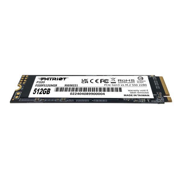 Накопичувач SSD 512GB Patriot P320 M.2 2280 PCIe 3.0 x4 NVMe 3D NAND (P320P512GM28) 512997 фото