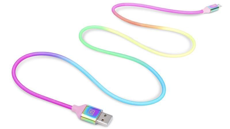 Кабель REAL-EL Premium USB - micro USB (M/M), 1 м, Rainbow (EL123500052) 478737 фото