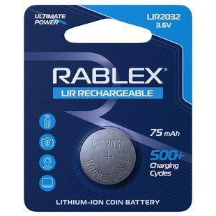 Акумулятор Rablex LIR2032 3.6V 75mAh (RLIR2032) 568936 фото