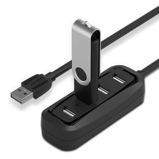 Концентратор Vention USB Hub 4-Port 2.0 Black, 0.15 m (VAS-J43) 290621 фото