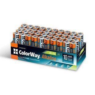 Батарейка ColorWay Alkaline Power AA/LR06 Colour Box 40шт 465987 фото
