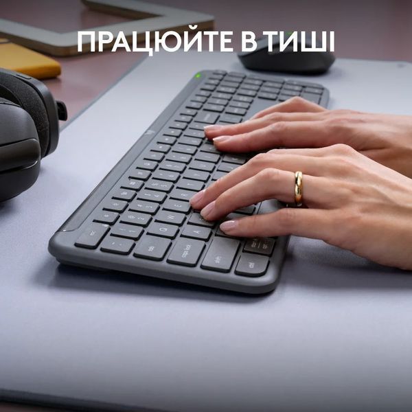 Комплект (клавіатура, миша) бездротовий Logitech Signature Slim Combo MK950 Graphite (920-012490) 512589 фото