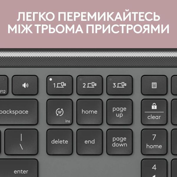 Комплект (клавіатура, миша) бездротовий Logitech Signature Slim Combo MK950 Graphite (920-012490) 512589 фото