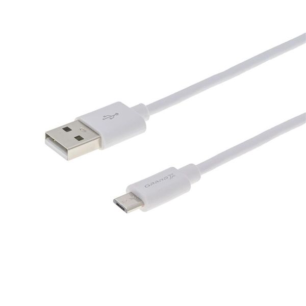 Кабель Grand-X USB - micro USB (M/M), Cu, 2.5 м, White (PM025W) 313509 фото