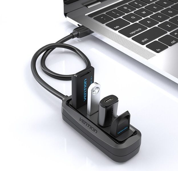 Концентратор Vention USB Hub 4-Port 2.0 Black, 0.15 m (VAS-J43) 290621 фото