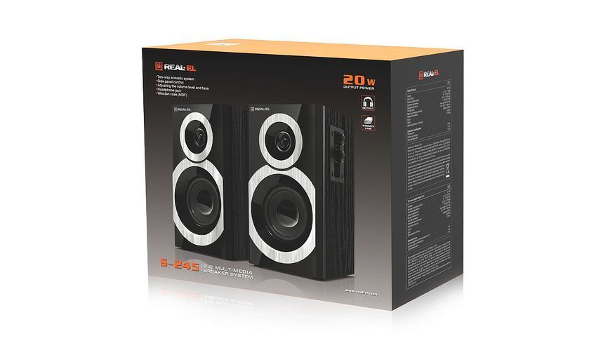 Акустична система REAL-EL S-245 Black 536300 фото
