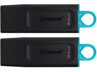 Флеш-накопичувач USB3.2 64GB Kingston DataTraveler Exodia Black/Blue 2 Pieces (DTX/64GB-2P) 465236 фото