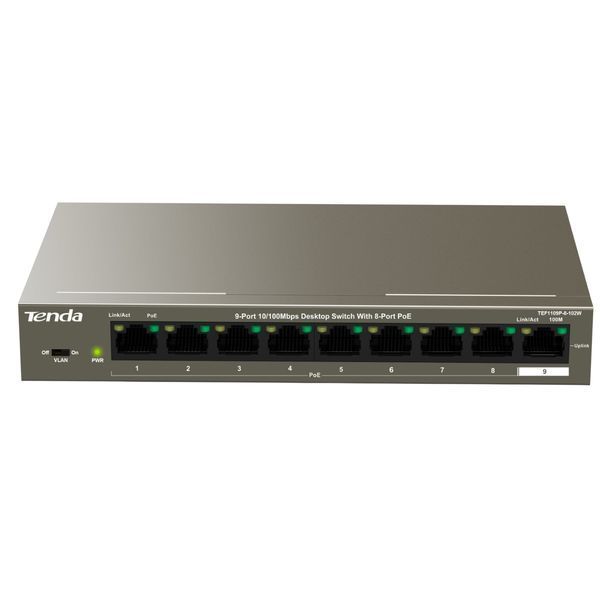 Комутатор Tenda TEF1109P-8-102W 453615 фото