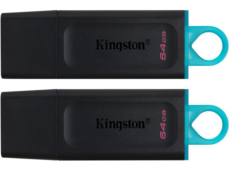 Флеш-накопичувач USB3.2 64GB Kingston DataTraveler Exodia Black/Blue 2 Pieces (DTX/64GB-2P) 465236 фото