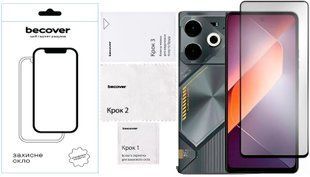 Захисне скло BeCover для Tecno Pova 6 (LI7) Black (711580) 559655 фото