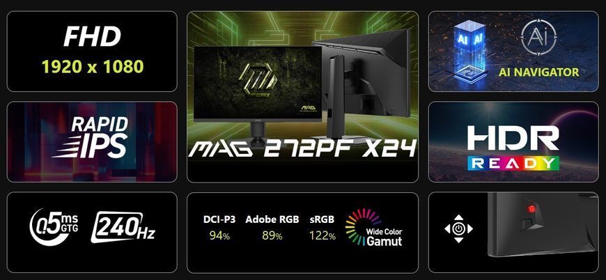 Монітор MSI 27" MAG 272PF X24 IPS Black 240Hz 587245 фото