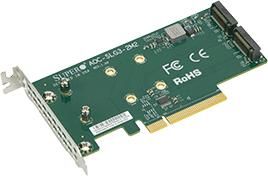 Контролер RAID SSD Supermicro NVME AOC CARD AOC-SLG3-2M2-O 289312 фото