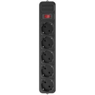 Фільтр живлення Maxxter 5 розеток 1.8м (SPM5-G-6B) чорний 150873 фото