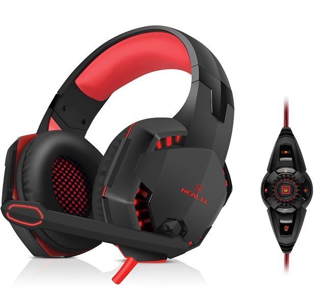 Гарнітура REAL-EL GDX-8000 Black/Red 447679 фото