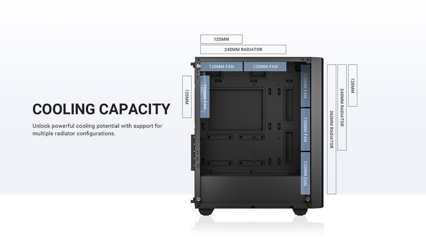 Корпус ID-Cooling Ware 300 ARGB Black 610547 фото