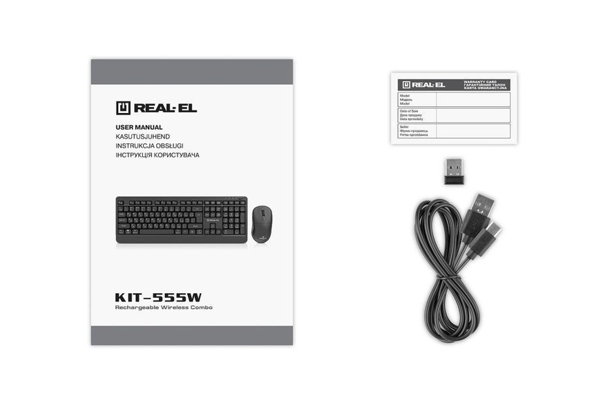 Комплект (клавіатура, миша) бездротовий REAL-EL Kit-555W Black 635129 фото
