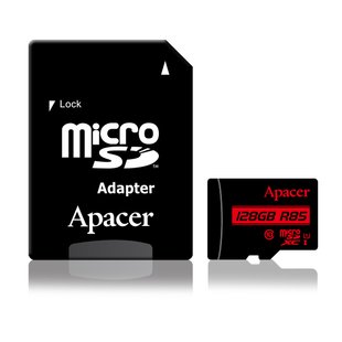 Карта пам`ятi MicroSDHXC 128GB UHS-I Class 10 Apacer + SD adapter (AP128GMCSX10U5-R) 282338 фото