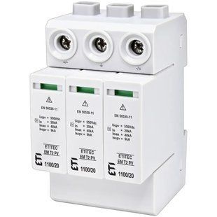 Обмежувач перенапруги ETI ETITEC EM T2 PV 1100/20 Y (для PV систем) (2440623) 628652 фото