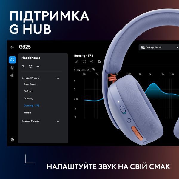 Гарнітура Logitech G325 Lightspeed Lilac (981-001538) 589684 фото