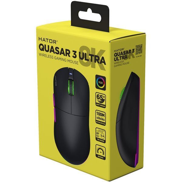 Миша бездротова Hator Quasar 3 Ultra 8K Wireless Black (HTM770) 543212 фото