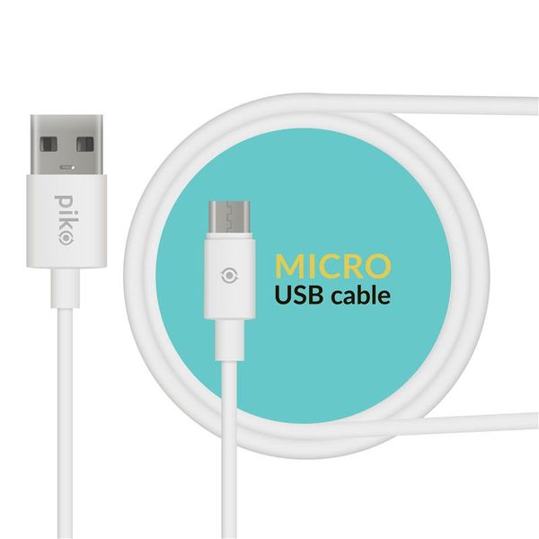 Кабель Piko CB-UM11 USB - micro USB (M/M), 1.2 м, White (1283126496172) 329904 фото