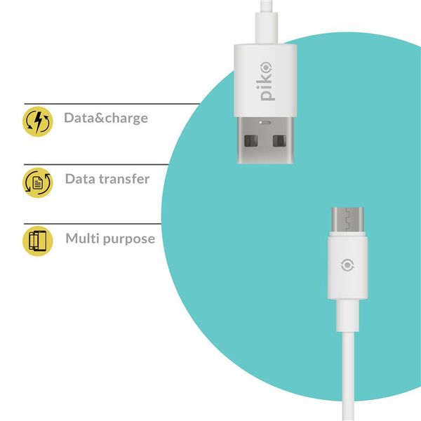 Кабель Piko CB-UM11 USB - micro USB (M/M), 1.2 м, White (1283126496172) 329904 фото