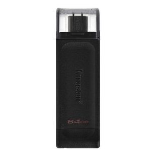 Флеш-накопичувач USB3.2 64GB Type-C Kingston DataTraveler 70 Black (DT70/64GB) 306907 фото