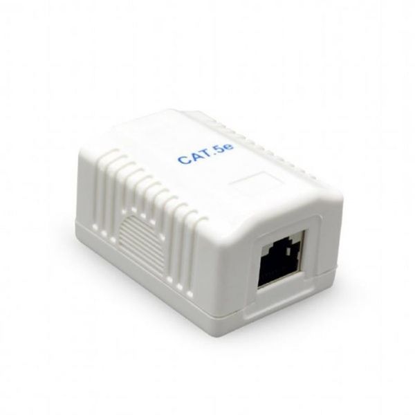 Розетка Cablexpert (NCAC-1U5E-01) RJ-45, Cat5е, зовнішня, біла 317243 фото