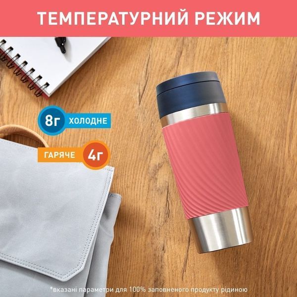 Термочашка Tefal Travel Mug Classic Twist 360 мл Coral (N2024410) 560681 фото