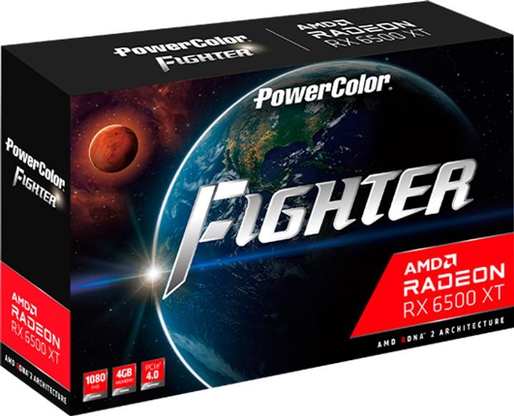 Відеокарта AMD Radeon RX 6500 XT 4GB GDDR6 Fighter PowerColor (AXRX 6500 XT 4GBD6-DH/OC) 424332 фото