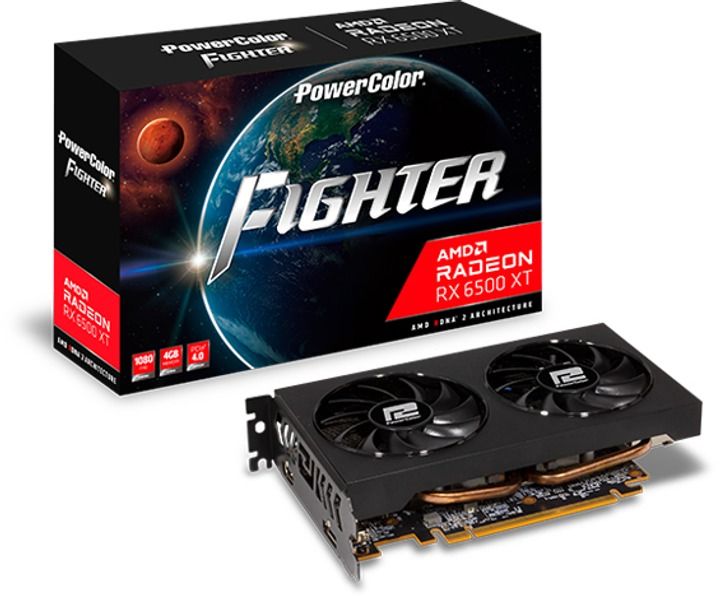 Відеокарта AMD Radeon RX 6500 XT 4GB GDDR6 Fighter PowerColor (AXRX 6500 XT 4GBD6-DH/OC) 424332 фото