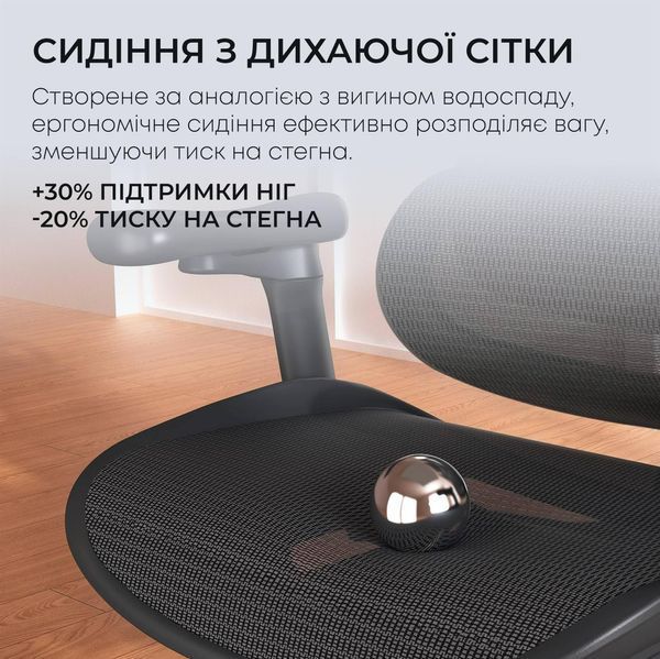 Крісло офісне Sihoo Doro C300L Mesh Black with footrest (Doro-C300L-A3-101-JT) 590802 фото