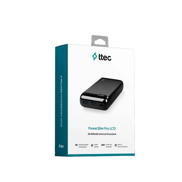 Універсальна мобільна батарея Ttec 20000mAh LCD PD Black (2BB186S) 404141 фото