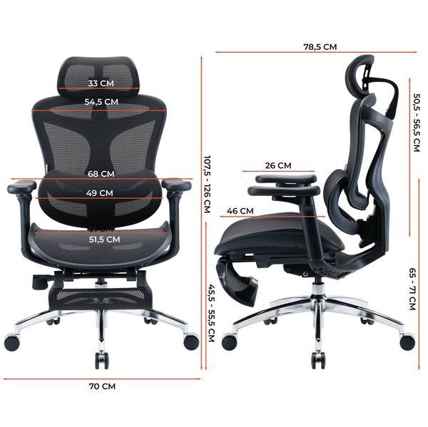Крісло офісне Sihoo Doro C300L Mesh Black with footrest (Doro-C300L-A3-101-JT) 590802 фото
