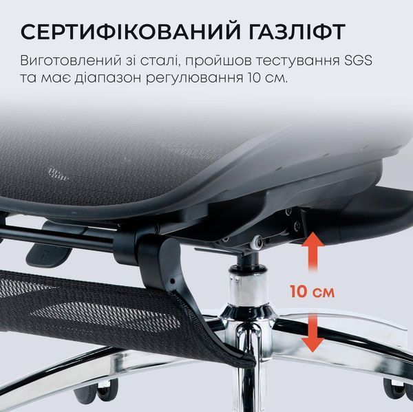 Крісло офісне Sihoo Doro C300L Mesh Black with footrest (Doro-C300L-A3-101-JT) 590802 фото