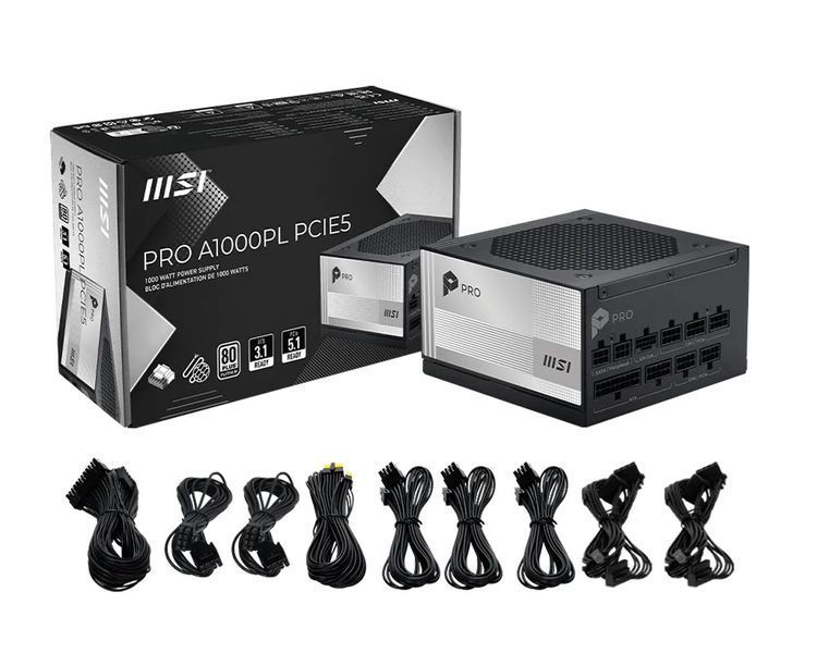Блок живлення MSI PRO A1000PL PCIE5 1000W 611910 фото