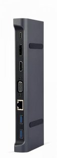 Док-станція Cablexpert USB-C 9-в-1 (A-CM-COMBO9-02) USB-хаб + HDMI/VGA/PD/LAN/3.5-мм аудіо 445185 фото