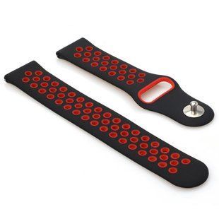 Ремінець BeCover Nike Style для Samsung Galaxy (20mm)/Watch 5/ Watch 4 40/44mm/Watch 4 Classic 42mm/Watch Active/Active 2 40/44mm/Watch 3 41mm/Gear S2/Classic/Gear Sport Black-Red (705695) 348671 фото